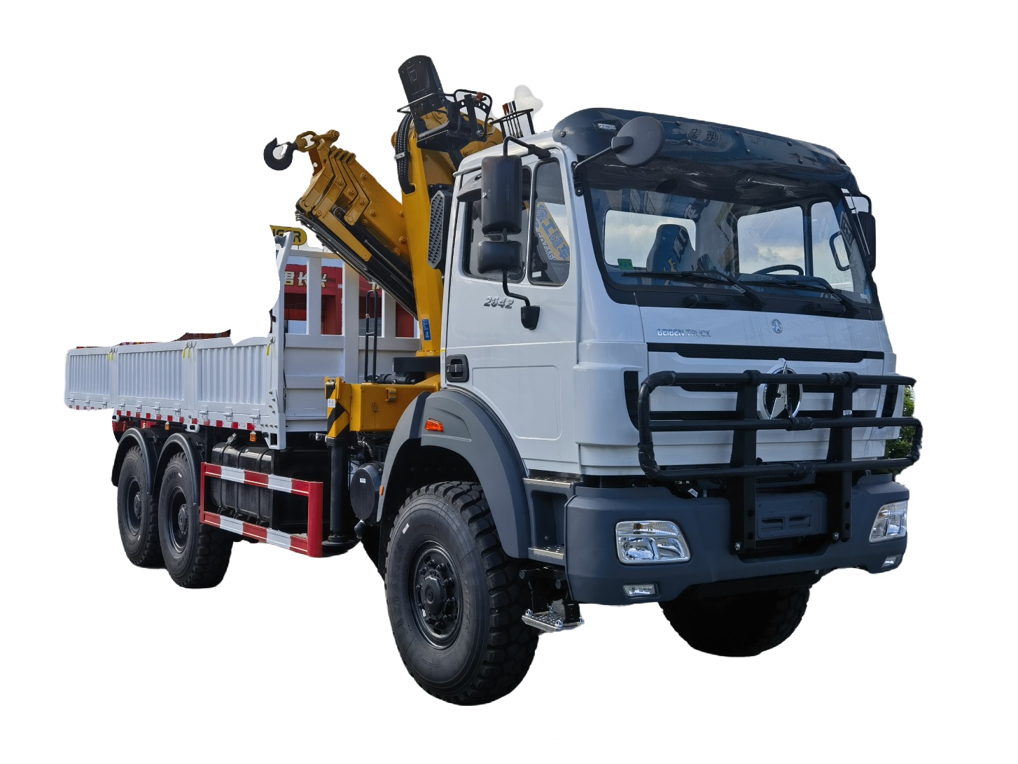 BEIBEN 6*4 TRUCK  with folding Arm Crane Truck